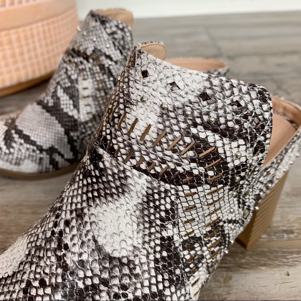 Truth Hurts Mule Booties Snakeskin Vegan 7 9 11 - Picture 3 of 8